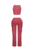 Money Dep Mineral Washed Top & Pants SET